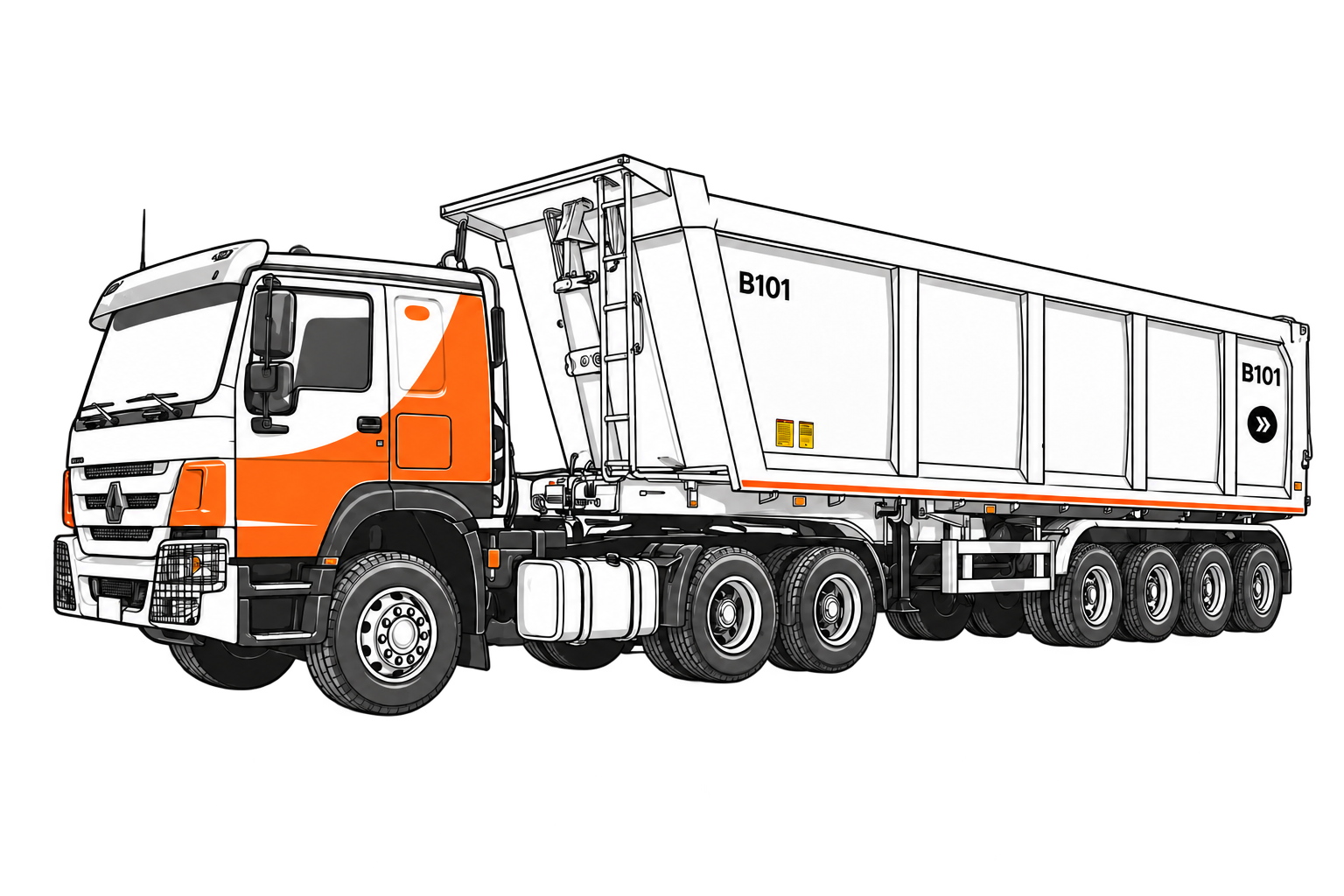 Camion NSD’A Transport blanc et orange