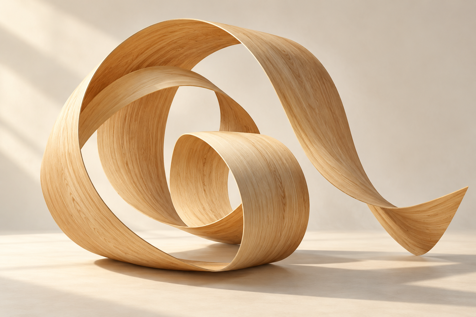 Sculpture de rubans de placage en bois